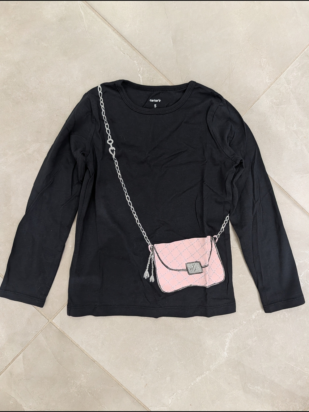 4/$20 Carter’s Pink Purse Graphic Long Sleeve Shirt – Girls Size 5